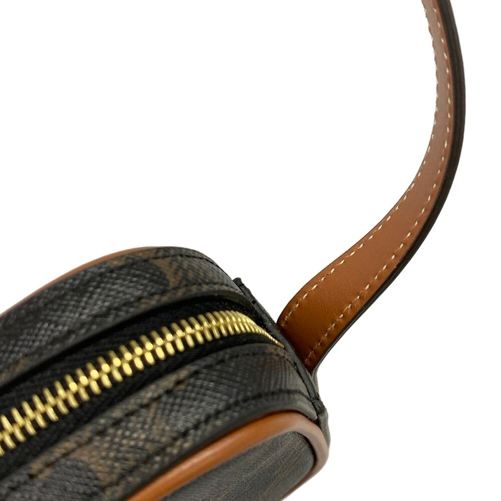 Celine Cuir Trionf mini camera Shoulder Bag 10J582EGP.04LU Black Brown Triomphe - Picture 11 of 15